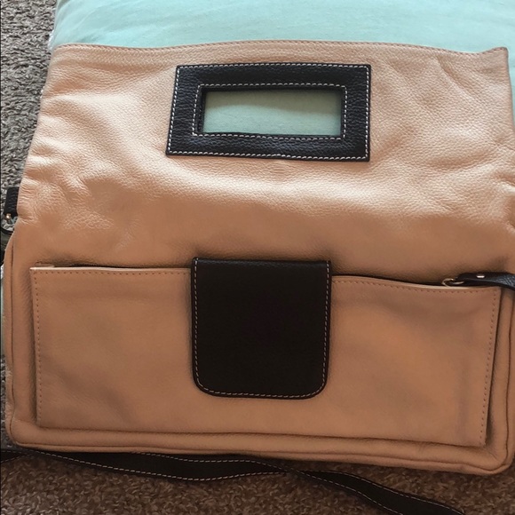Multi Function Fold Over Bag in Tan/Brown - Picture 4 of 5